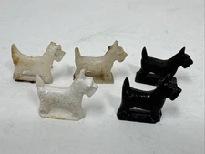 5 Vintage Tricky Dogs Scotty Westie Novelty 2 Black 3 White 1946 H Fishlove Co.