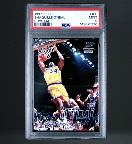 Fleer 1997 Shaquille O'Neal Traditions Crystal #100 PSA 9 Los Angeles Lakers