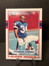 1989 Topps Football Thurman Thomas Rookie Card Buffalo Bills. rookie card picture