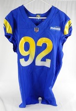 2023 Los Angeles Rams Jonah Williams #92 Game Used Blue Jersey vs Bengals 1
