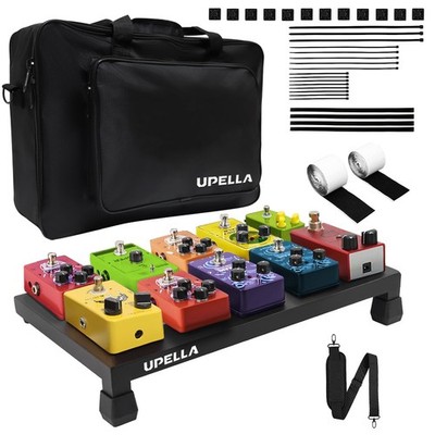 Guitar Pedal Board with Carry Bag Hook Loop, 15'' x 8.66'' Aluminum Alloy Lig...