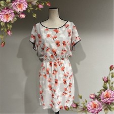 DKNYC short sleeve floral dress with sequins