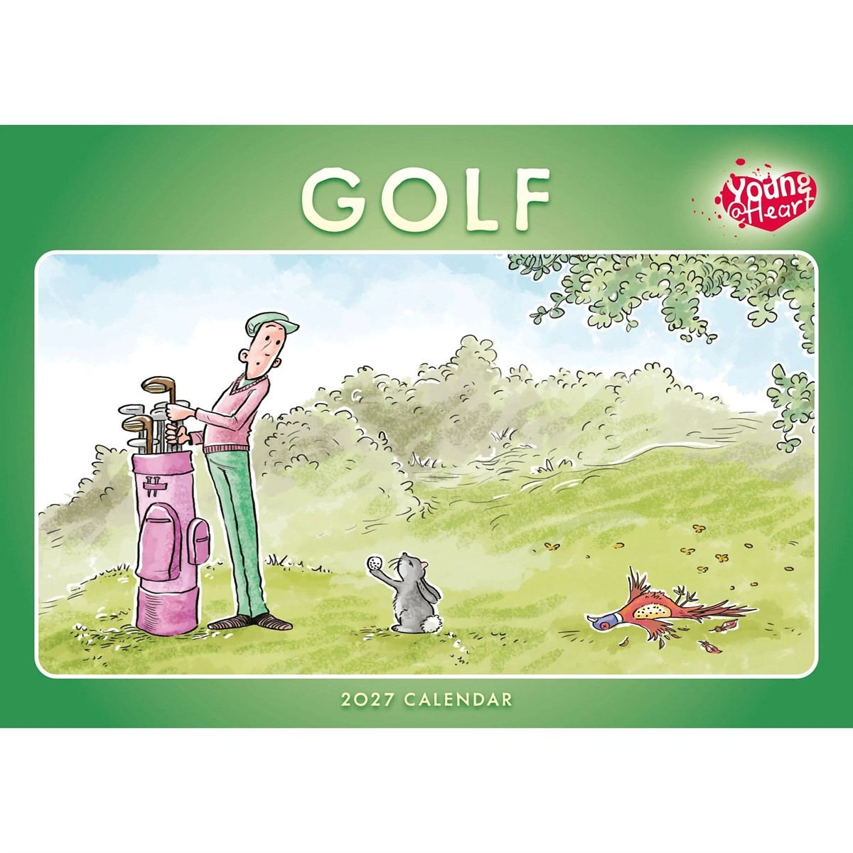 Young At Heart, Golf A4 Calendar 2027, Wall Calendars, Month To View, Gift