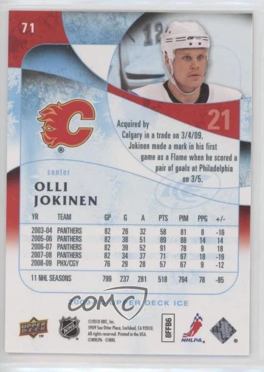2009-10 Upper Deck Ice Olli Jokinen #71 - Image 2 of 2