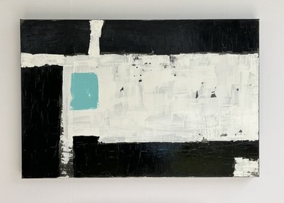 Contemporary Mid-Century Modern Abstract Expressionist on Canvas Painting