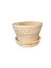 Vintage McCoy Lt Yellow Pottery Planter with Attached Saucer