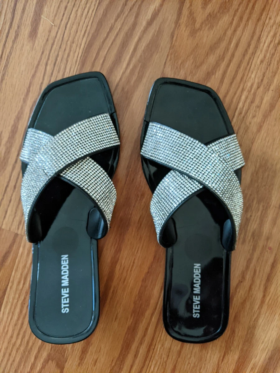 Steve madden iggy rhinestone best sale slides
