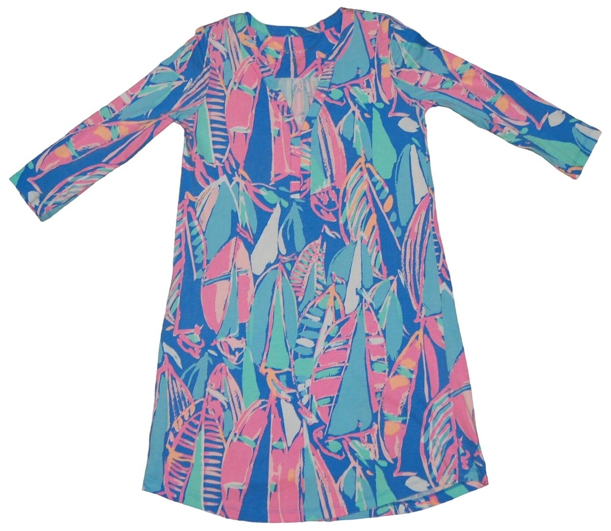 Lilly Pulitzer Ali Dress Out to Sea Style #20417 Women's XS 100% Pima Cotton