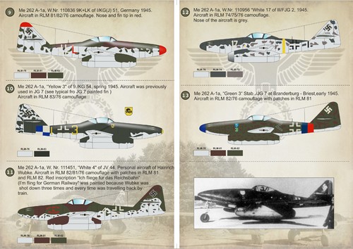 Print Scale 72-125 Decal for Messerschmitt Me.262 «Schwalbe» Aircraft - 1/72 - Picture 4 of 12