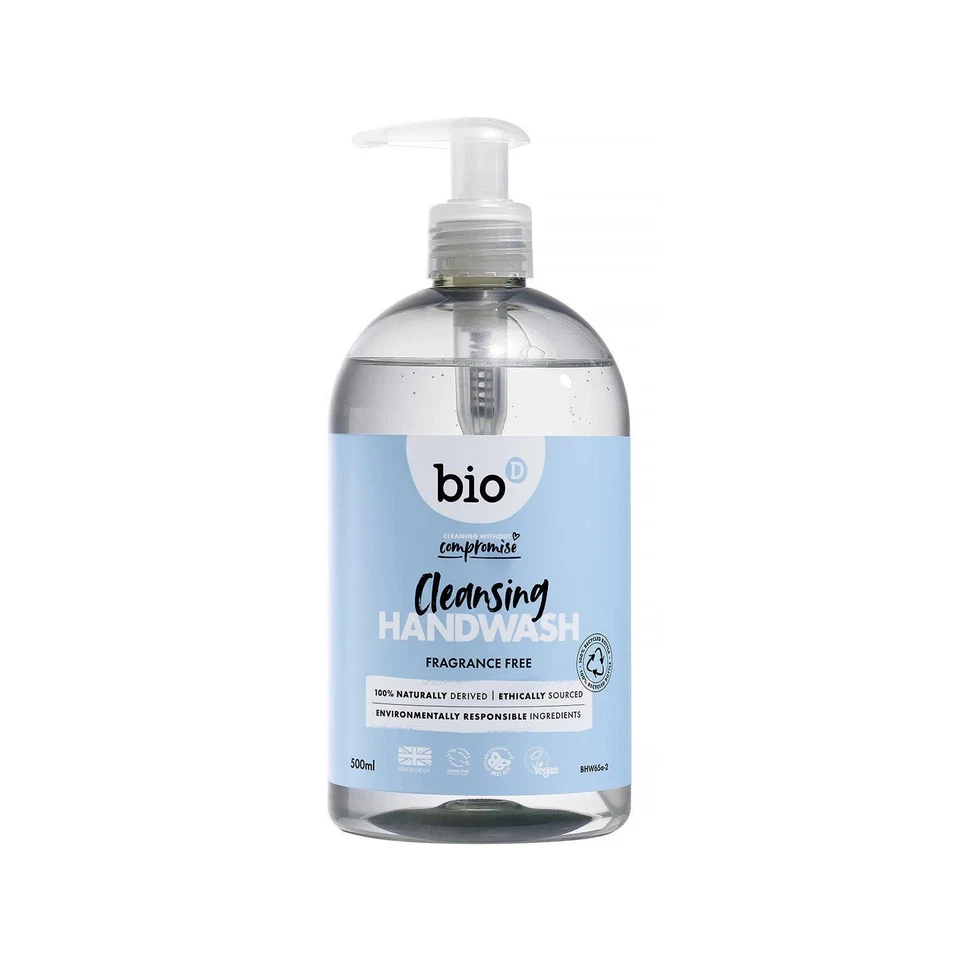 Bio-D Fragrance Free Cleansing Hand Wash - 500ml (Pack of 3)