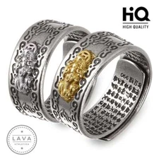 Feng Shui Pixiu Mani Mantra Adjustable Ring Protection Wealth Ring Quality Lucky