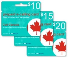 Cheap International calling card for Canada with emailed PIN