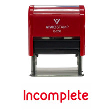 Incomplete Teacher Self Inking Rubber Stamp