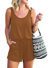 NEW ANRABESS Women's Summer Tank Jumpsuit Casual Loose Sleeveless Romper XL