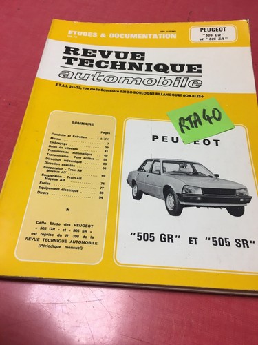 Revisión Técnica Automotriz Peugeot 505 GR Y SR RTA
