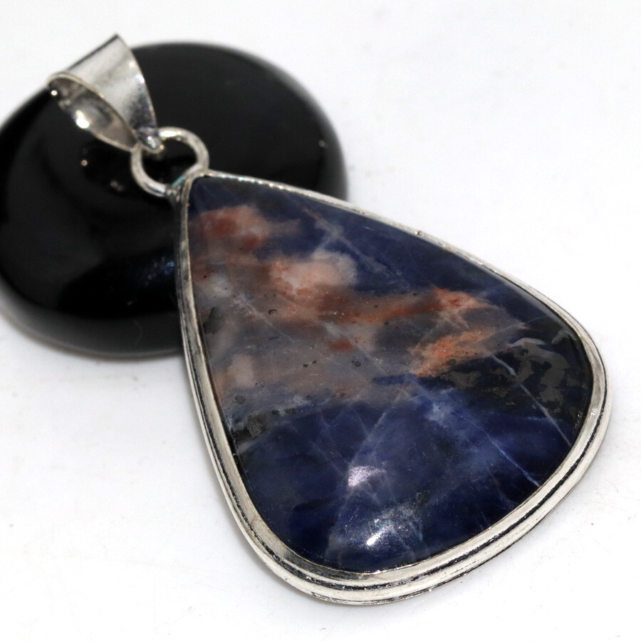 Handmade 925 Silver Plated Sodalite Ethnic Pendant Jewelry 2