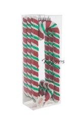 Green, Red Glitter Peppermint Candy Christmas Tree Ornaments 9.5  Set Of 6 New