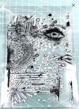 eye and background clear cling stamp