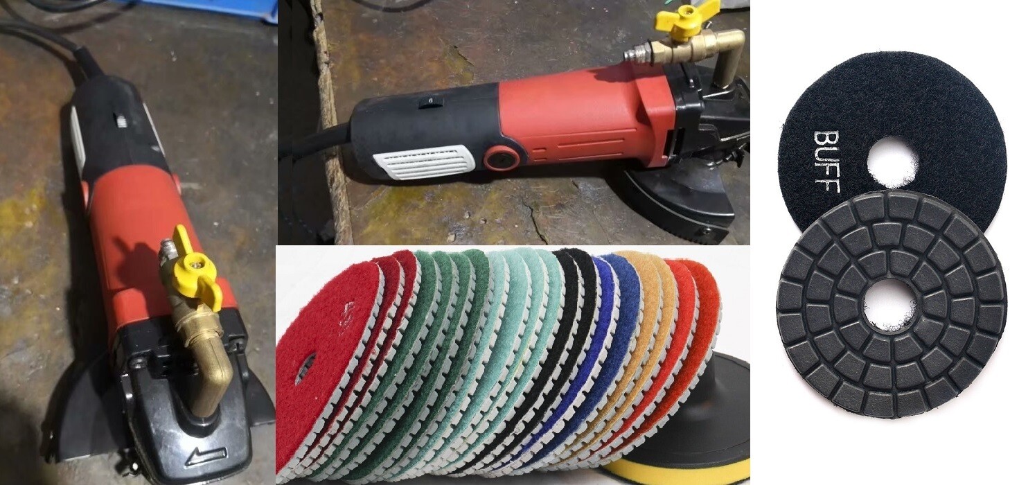 Variable Speed Stone Wet Polisher Grinder 55 Polish Pad Gran