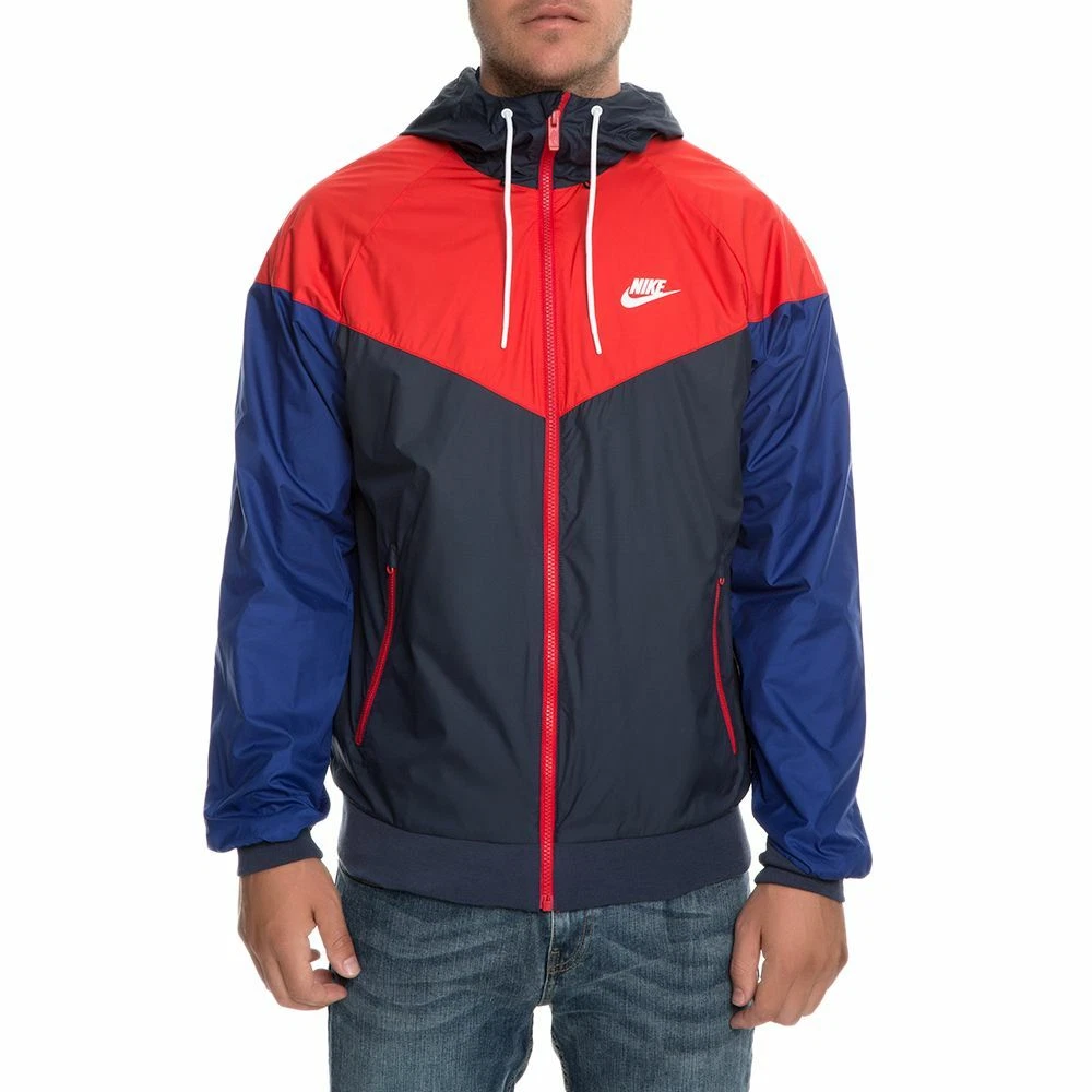 micrófono Buena suerte Almuerzo Super Rare Nike Windrunner Jacket Windbreaker Nylon Red White Blue Large |  eBay