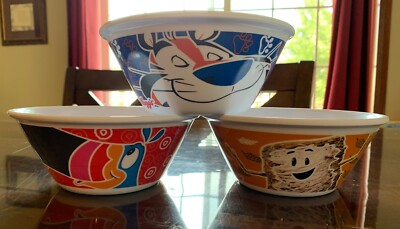 Kellogg's Cereal Bowls Set of 3 Tony the Tiger Frosted Mini Wheat Toucan Sam
