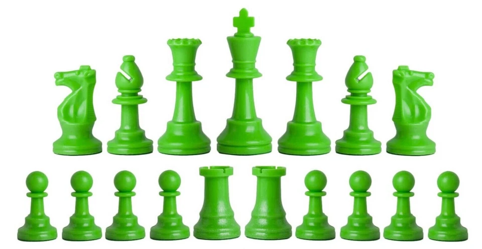 Juego de ajedrez con peso Archer - Tablero de vinilo con piezas y bolsa - Verde neón y púrpura Foto 2 de 4