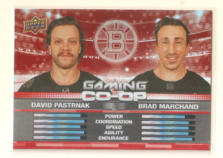 Pastrnak & Marchand 2024-25 Upper Deck Series 1 Gaming Co-Op Insert #2 Bruins