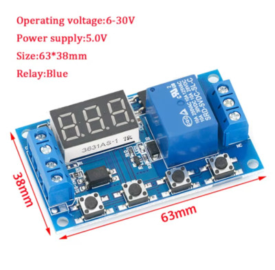 5pcs DC 6-30V Support Micro USB 5V LED Display Automation Cycle Delay Timer