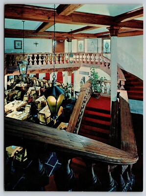 The Rotunda Restaurant, Interior w Map, Washington D.C. 1960s Postcard S4072