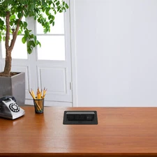 Desktop Pop-Up Socket with 3 Outlets & 2 USB Ports, Durable Design