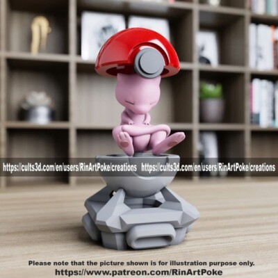 Mew in Capsule Pokemon 3d Print