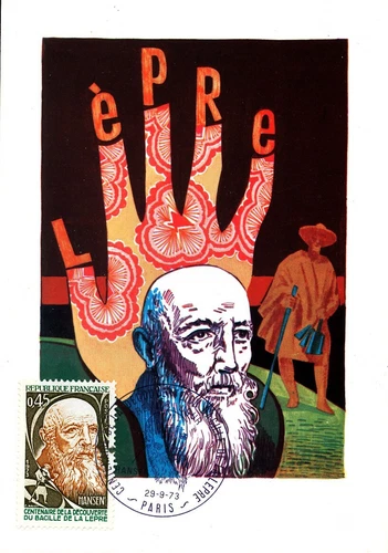 DR HANSEN LEPROSY HEALTH MEDICINE 1973 FRANCE MAXIMUM CARD FDC