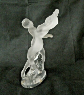 LALIQUE FRANCE VINTAGE CRYSTAL TWO DANCERS - DEUX DANSEUSES