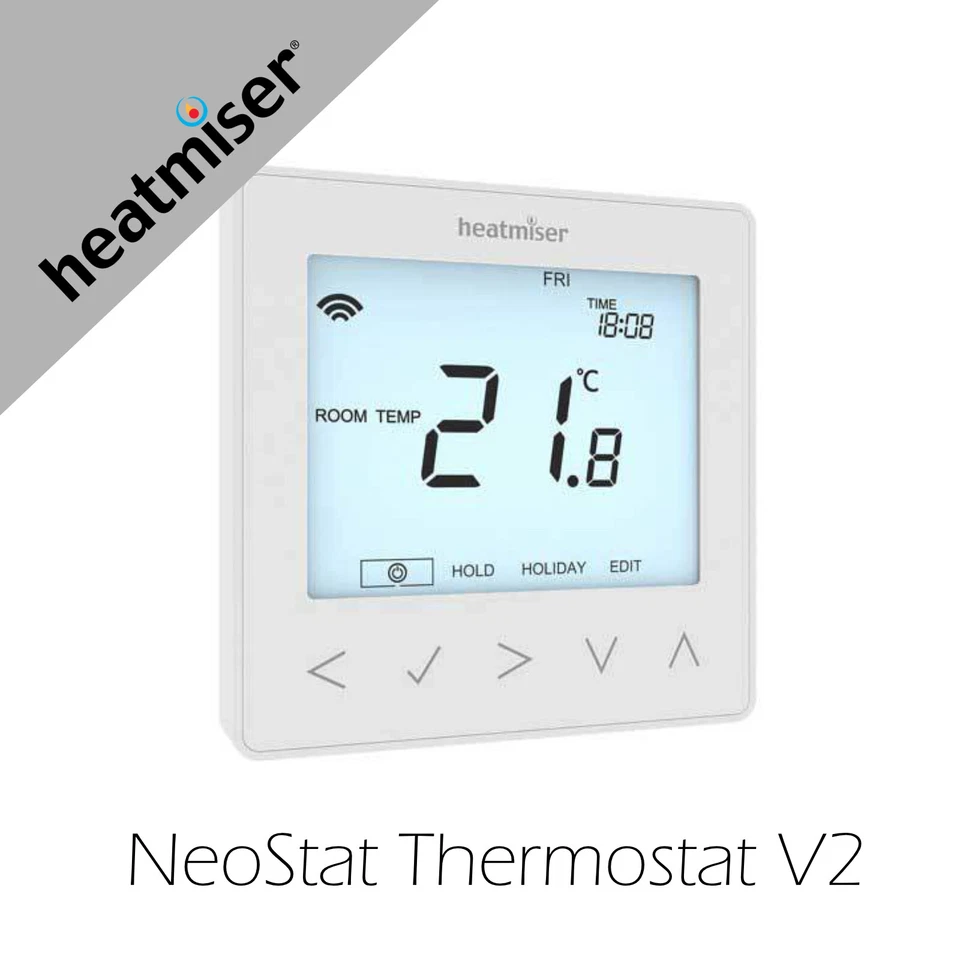 Heatmiser NeoStat v2 230v Glacier White Thermostat for Water Underfloor Heating. - Image 2 of 4