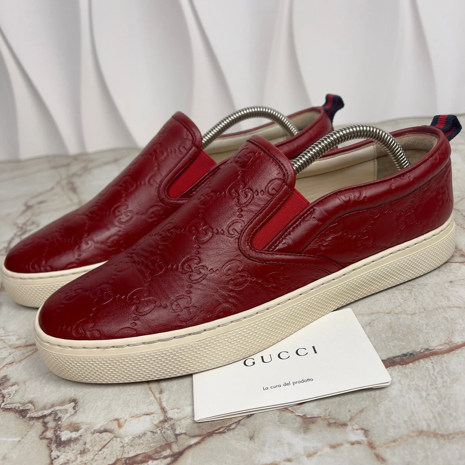 Gucci Dublin GG signature en relief à enfiler cuir rouge 7 G ou 7,5 US ou