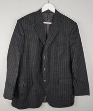 HACKETT Blazer Herren 44R Grau 100% Wolle Anzug Sakko 3 Knöpfe Freizeit Formell