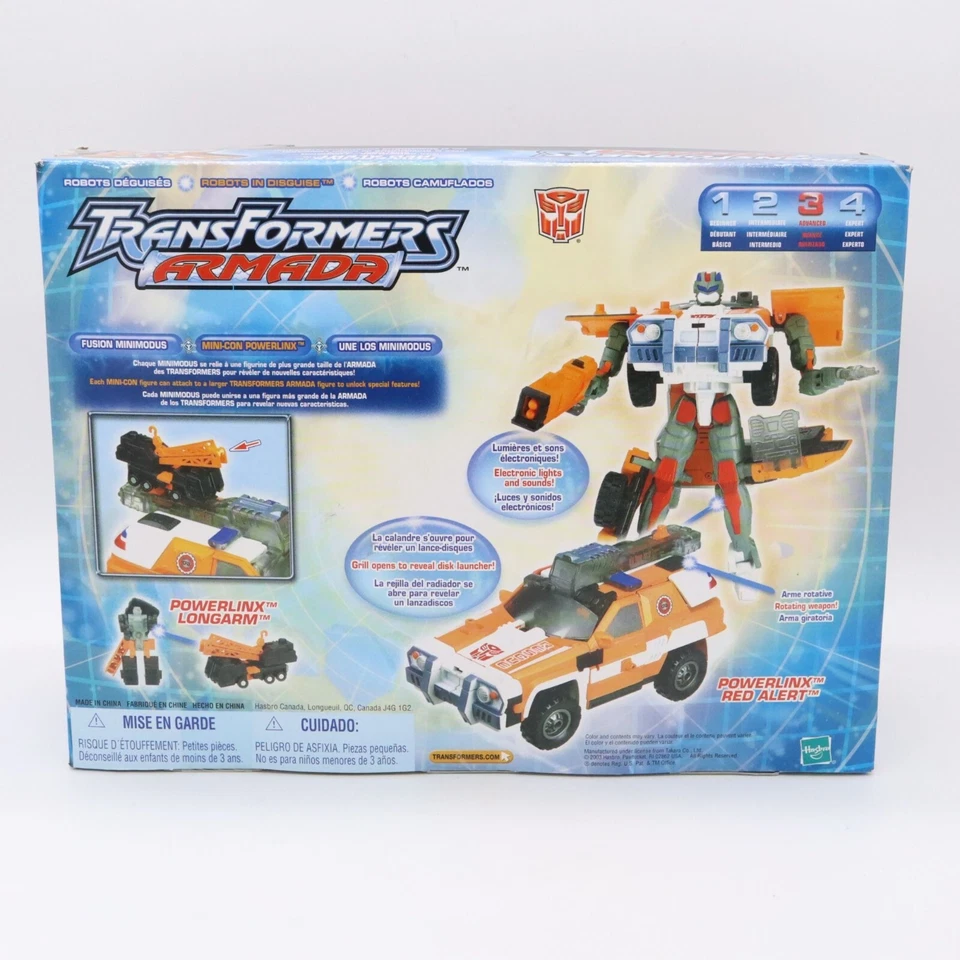 Transformers Armada Powerlinx Red Alert Figure w/ Longarm Mini-con 2002 Hasbro - Image 4 of 4
