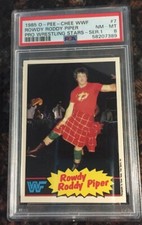 1985 OPC WWF #7 Rowdy Roddy Piper RC Rookie PSA 8 NM-MT Series 1 Wrestling Card