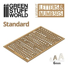 Letters and Numbers 6 mm STANDARD- Raised letter signs Miniature Bases
