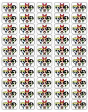 50 Powerpuff Girls Envelope Seals / Labels / Stickers, 1" by 1.5"