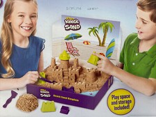   Kinetic Sand Beach Sand Kingdom Playset w/3lbs of Beach Sand, Includes Molds  