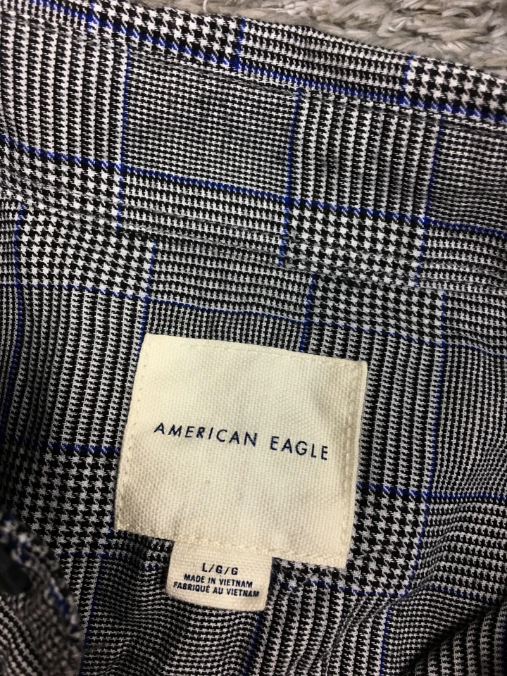Camisa con botones American Eagle para hombre talla grande gris manga larga Foto 4 de 4