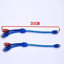 2pcs RCA Y Splitter Audio Jack Cable Adapter 1 Male to 2 Female Connector 12"