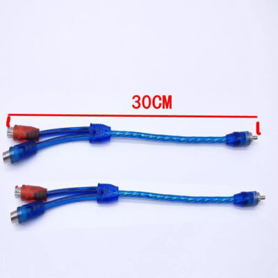 2 PCS RCA Y Splitter Audio Jack Cable Adapter 1 Male to 2 Female Connector 12''