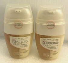 (2) MAYBELLINE SUPERSTAY SILKY Foundation CLASSIC IVORY Light 2 *RARE SOLD AS-IS
