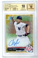 2017 Bowman Chrome Prospect Auto Gold Shimmer Refractor Chance Adams BGS 10/10