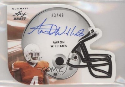 2011 Leaf Ultimate Draft Helmet Die-Cuts 33/49 Aaron Williams #H-AW1 Auto 03rx