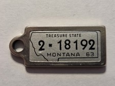 1963 Montana DAV Tag Keychain License Plate 2-18192