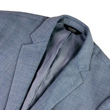 Jos A Bank Men  s Traveler Wool Knit 2-Button Blazer Jacket Blue   44 R