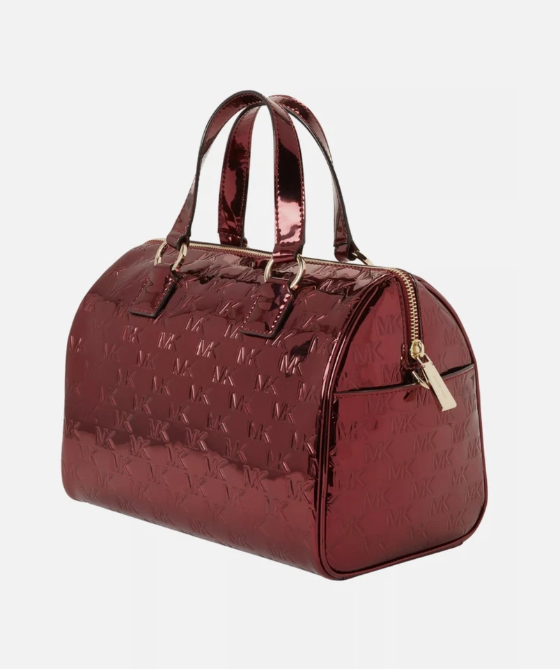 Bolso Cartera Michael Kors Mason Mediano de Lona en Rojo Profundo Foto 2 de 4